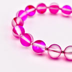 Frosted Glass Bead Bracelet: Sea Glass Style, Aqua, Pink, Purple Stackable Jewelry