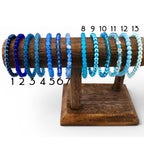 Blue Beaded Stretch Bracelet | Minimalist Bead Stacking Bracelet