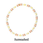 Lemon Haze & Polaroid Rose Bracelet Collection: Yellow Pink And Gold Beaded Bracelets
