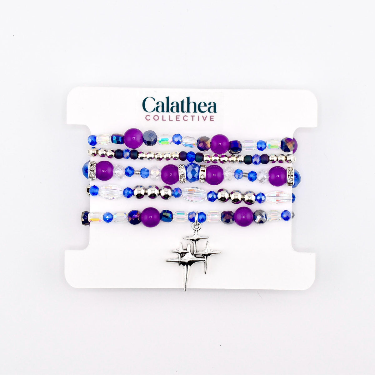 Star Shine Bracelet Collection - Purple and Blue Stackable Bracelets