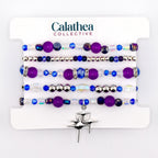 Star Shine Bracelet Collection - Purple and Blue Stackable Bracelets