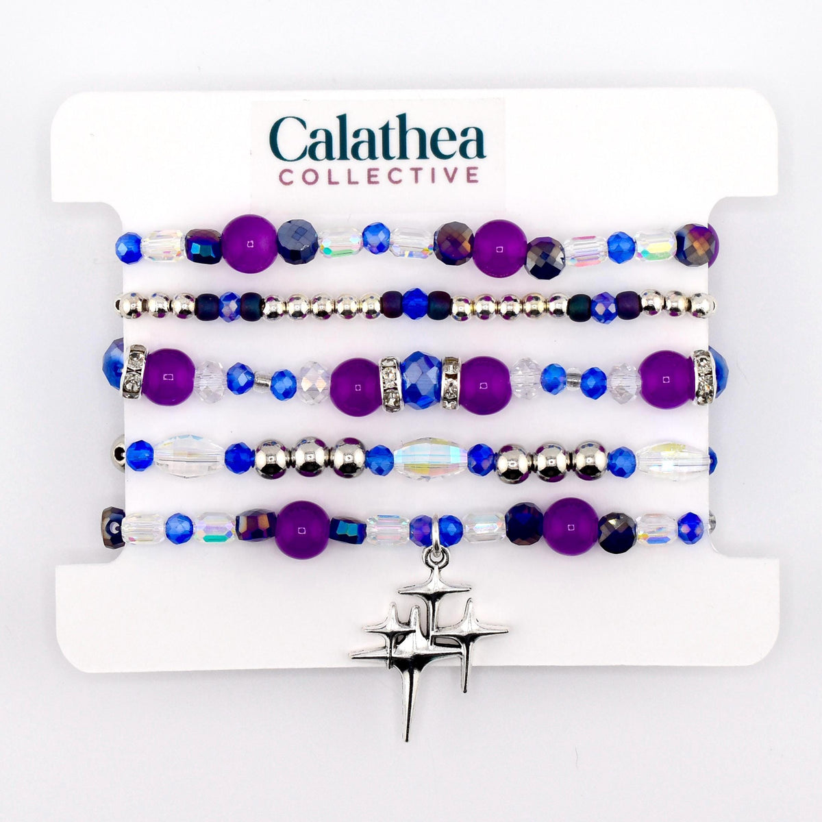 Star Shine Bracelet Collection - Purple and Blue Stackable Bracelets