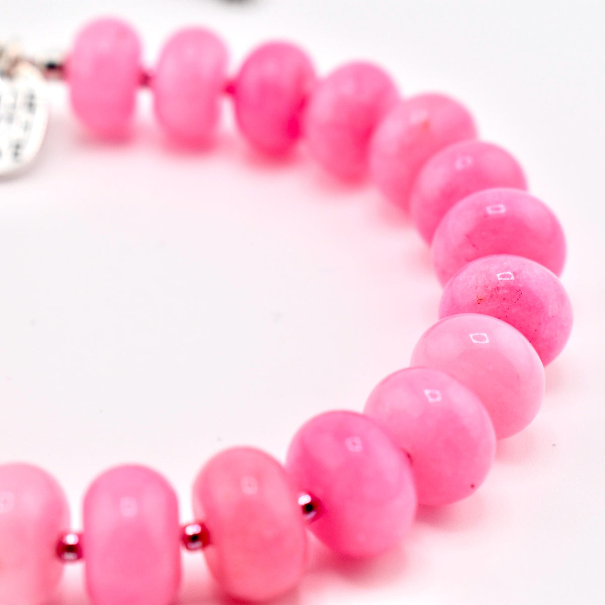 Pink Jade Beaded Bracelet