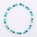 Teal Daisies Bracelet Collection: Teal Pearl and Silver Beaded Bracelets