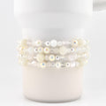 Sparkling White Beaded Bracelet