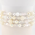 Sparkling White Beaded Bracelet