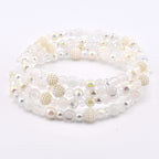 Sparkling White Beaded Bracelet