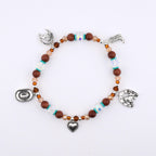 Handmade Horse Charm Bracelet with Turquoise and Silver Accents