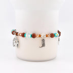 Handmade Horse Charm Bracelet with Turquoise and Silver Accents