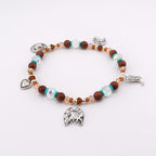 Handmade Horse Charm Bracelet with Turquoise and Silver Accents