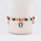 Handmade Horse Charm Bracelet with Turquoise and Silver Accents