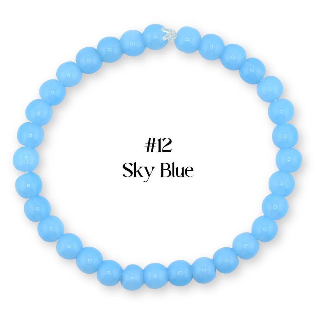 Blue Beaded Stretch Bracelet | Minimalist Bead Stacking Bracelet