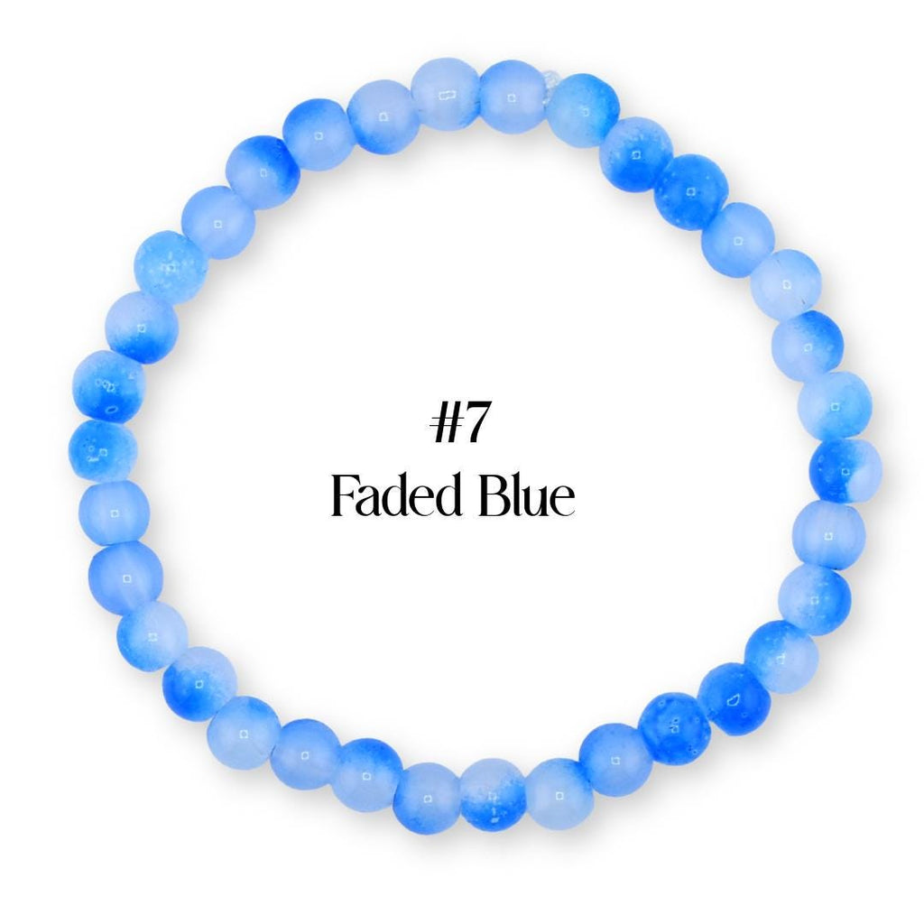 Blue Beaded Stretch Bracelet | Minimalist Bead Stacking Bracelet