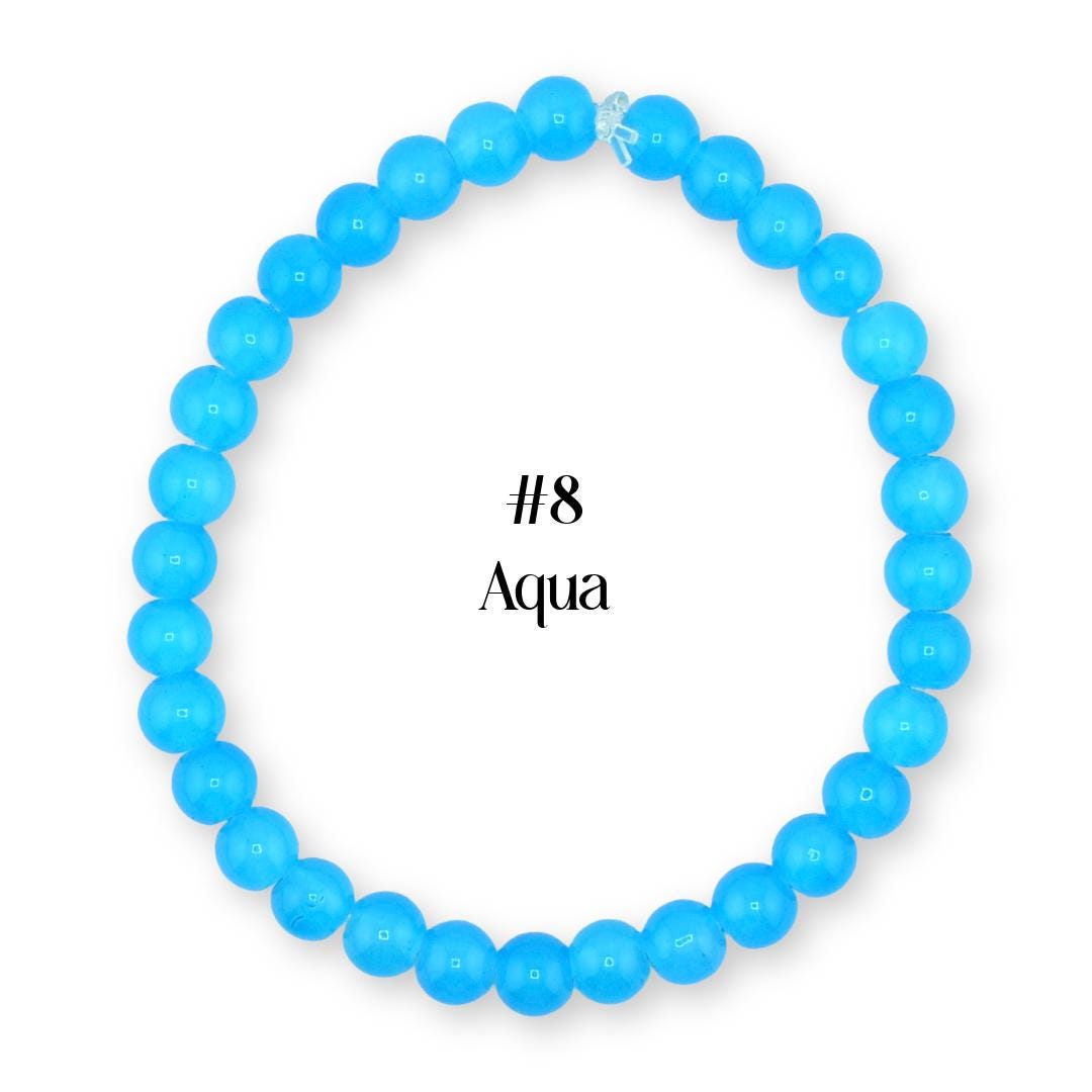Blue Beaded Stretch Bracelet | Minimalist Bead Stacking Bracelet