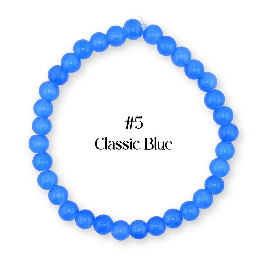 Blue Beaded Stretch Bracelet | Minimalist Bead Stacking Bracelet
