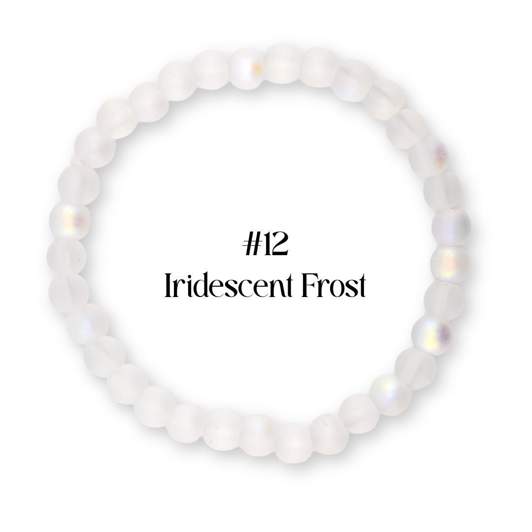 Neutral Beaded Bracelet | Black, Brown, Gray & White Glass Bead Stretch Bracelet | Minimalist Stackable Handmade Jewelry