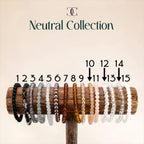 Neutral Beaded Bracelet | Black, Brown, Gray & White Glass Bead Stretch Bracelet | Minimalist Stackable Handmade Jewelry