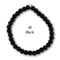 Neutral Beaded Bracelet | Black, Brown, Gray & White Glass Bead Stretch Bracelet | Minimalist Stackable Handmade Jewelry
