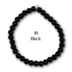 Neutral Beaded Bracelet | Black, Brown, Gray & White Glass Bead Stretch Bracelet | Minimalist Stackable Handmade Jewelry