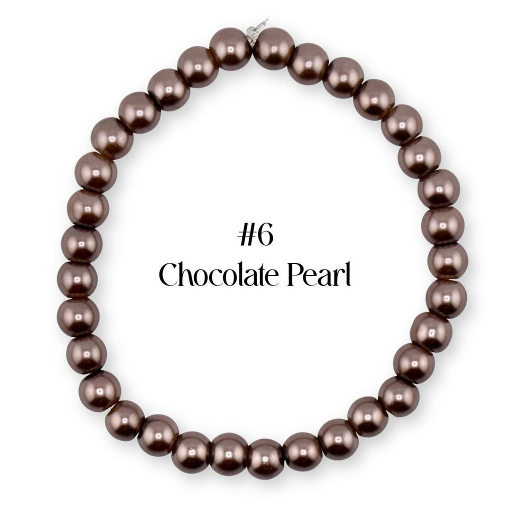 Neutral Beaded Bracelet | Black, Brown, Gray & White Glass Bead Stretch Bracelet | Minimalist Stackable Handmade Jewelry