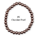 Neutral Beaded Bracelet | Black, Brown, Gray & White Glass Bead Stretch Bracelet | Minimalist Stackable Handmade Jewelry