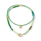 Green Gradient Initial Necklace Set