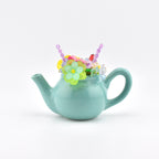 Mini Beaded Flower Arrangement in Tiny Mug or Clay Pot | Handmade Flowers on Moss | Pastel Desk Decor | Forever Bouquet | Fairy Garden Gift
