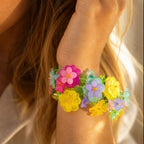 Handmade Flower Garden Beaded Bracelet | Colorful Floral Spring Jewelry Gift for Her