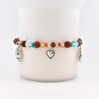 Handmade Horse Charm Bracelet with Turquoise and Silver Accents