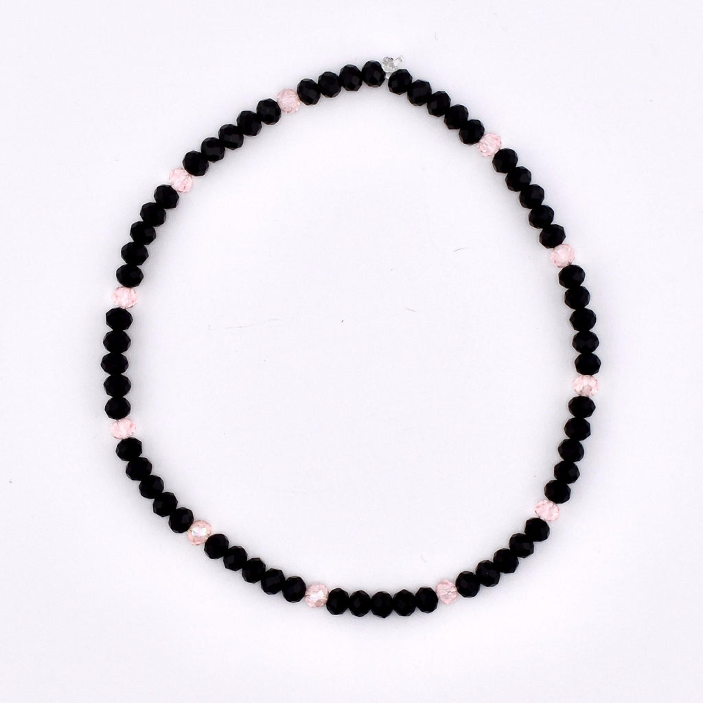Rosewater and Onyx Bracelet Collection: Pink and Black Beaded Bracelets