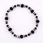 Rosewater and Onyx Bracelet Collection: Pink and Black Beaded Bracelets