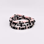 Rosewater and Onyx Bracelet Collection: Pink and Black Beaded Bracelets