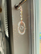 Crystal Sun Catcher Window Hanging | Handmade Copper Suncatcher | Rainbow Maker | Prism Window Decor
