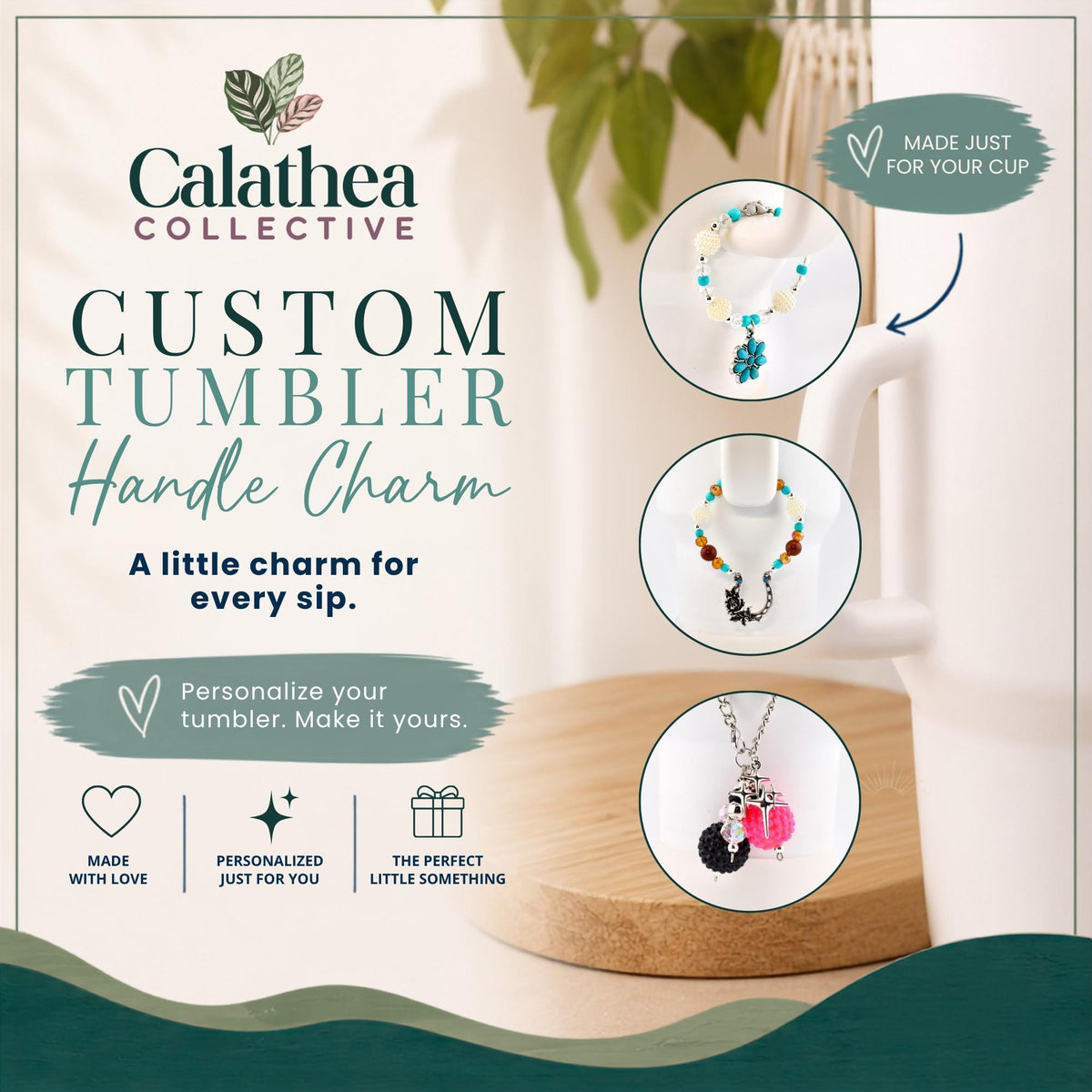 Custom Tumbler Handle Charm Order Form - Create Your Design!