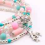Pink and Teal Halloween Charm Bracelet Collection