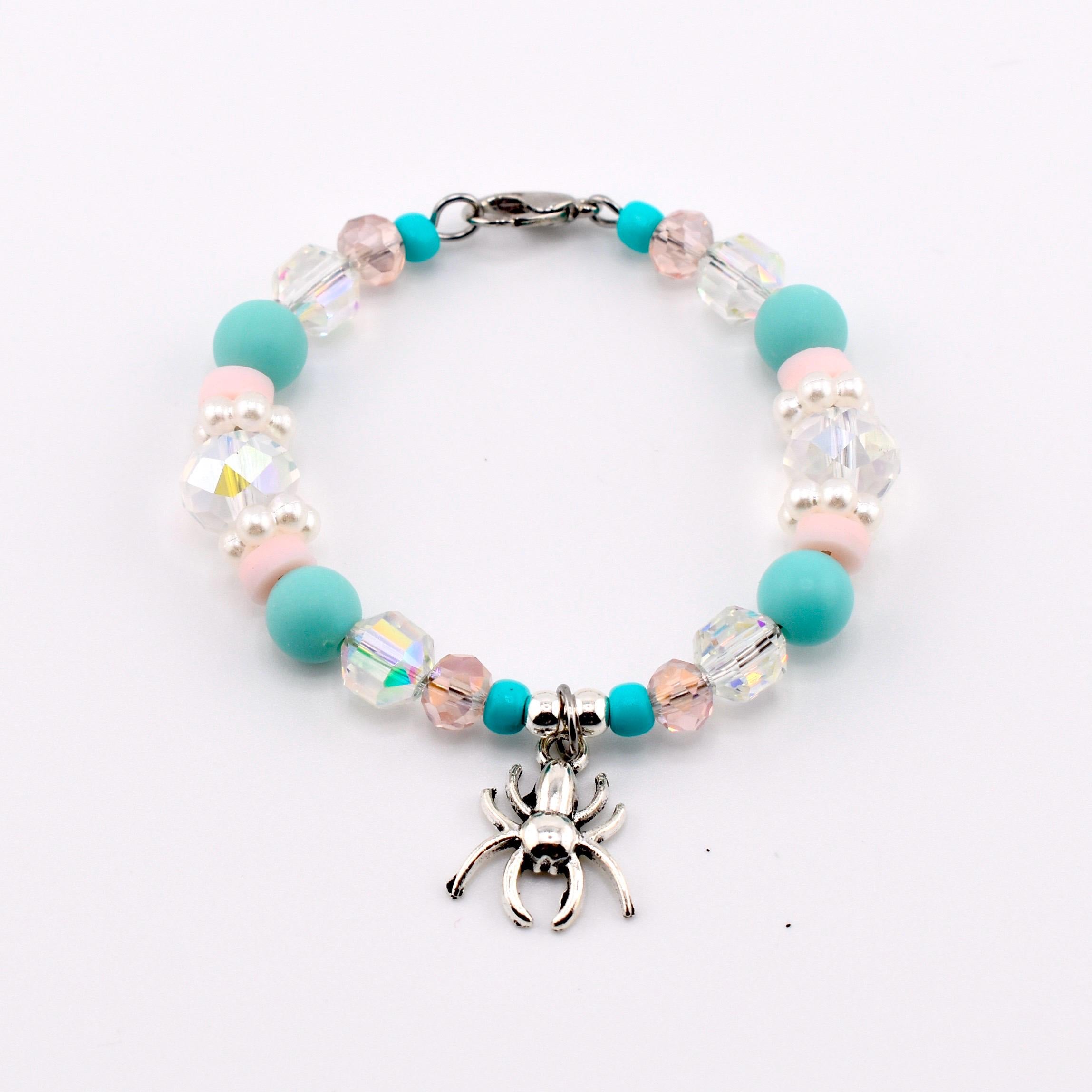 Pink and Teal Halloween Charm Tumbler Handle Bracelet