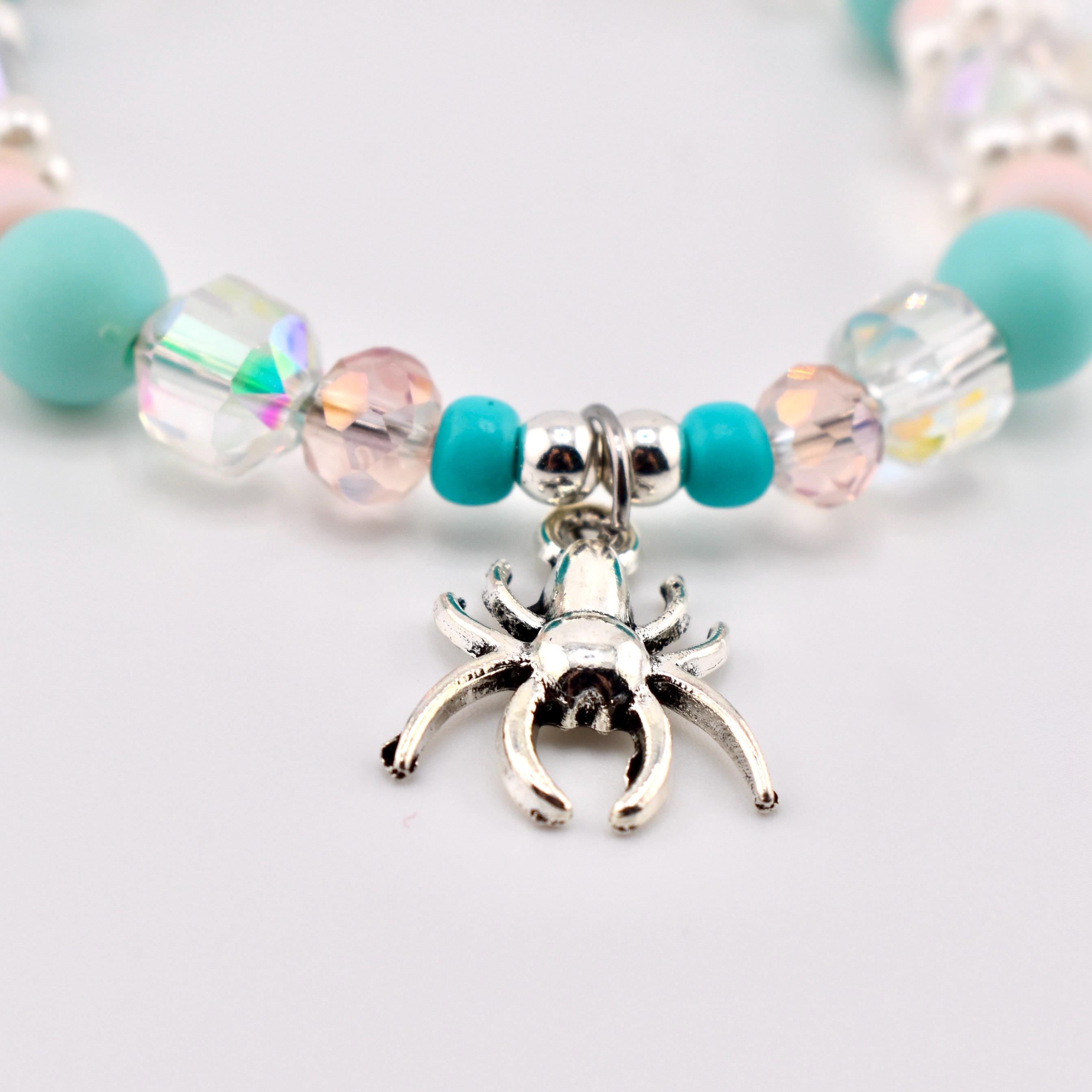 Pink and Teal Halloween Charm Tumbler Handle Bracelet