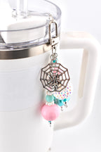 Pink and Teal Halloween Tumbler Straw Charm or Bag Charm