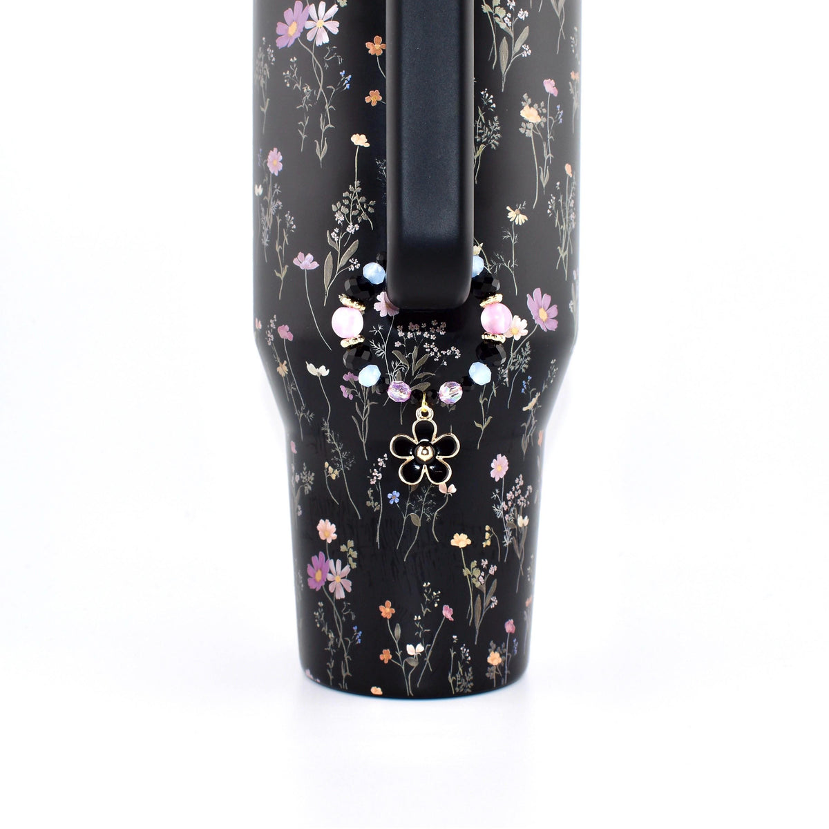 Midnight Floral Tumbler Handle Charm Bracelet