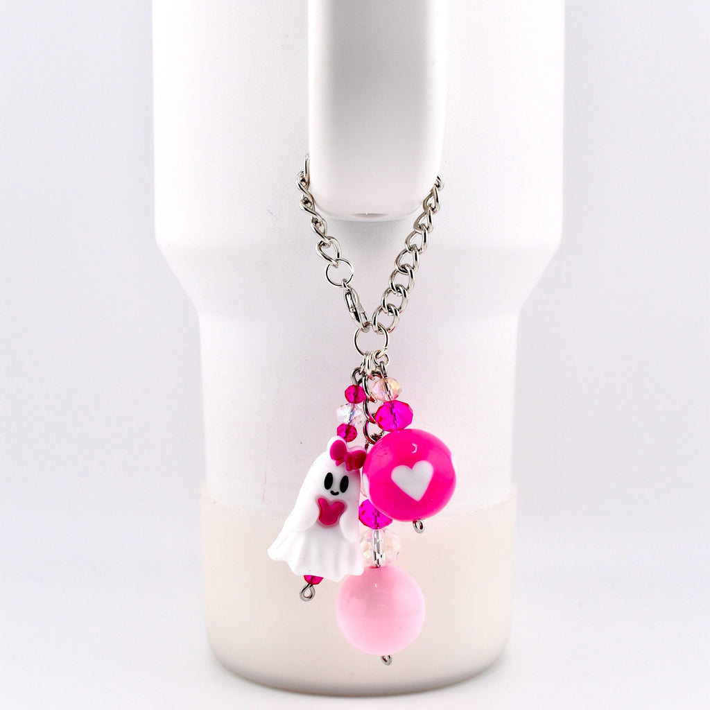 Pink Ghost Tumbler Handle Charm Bracelet