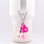 Pink Ghost Tumbler Handle Charm Bracelet
