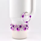 Sparkling Lilac Purple Bracelet Collection: Purple and Silver Beaded Stackable Bracelets