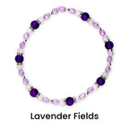 Sparkling Lilac Purple Bracelet Collection: Purple and Silver Beaded Stackable Bracelets