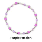 Sparkling Lilac Purple Bracelet Collection: Purple and Silver Beaded Stackable Bracelets