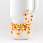 Candy Corn Charm Bracelet Stack: Beaded Halloween Jewelry Set