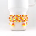 Candy Corn Charm Bracelet Stack: Beaded Halloween Jewelry Set
