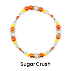 Candy Corn Charm Bracelet Stack: Beaded Halloween Jewelry Set