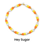 Candy Corn Charm Bracelet Stack: Beaded Halloween Jewelry Set