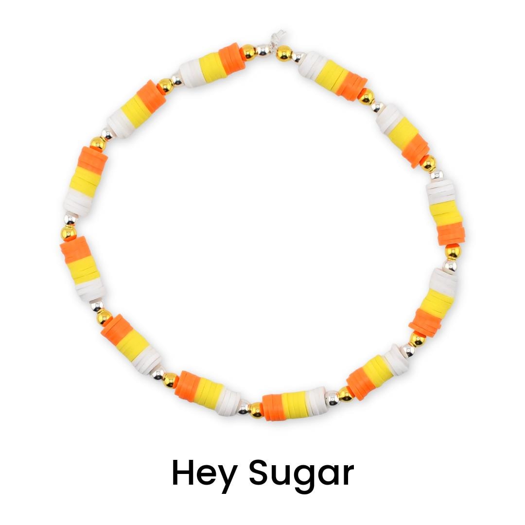 Candy Corn Charm Bracelet Stack: Beaded Halloween Jewelry Set