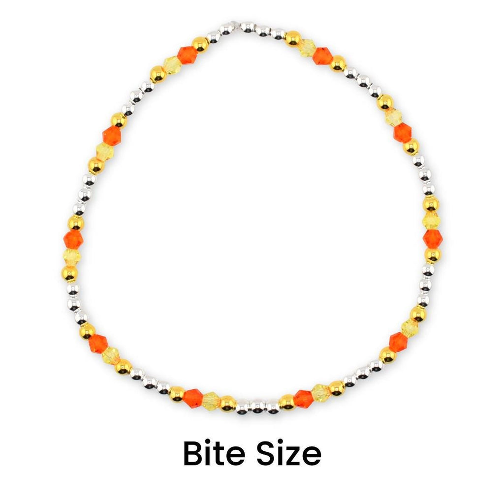 Candy Corn Charm Bracelet Stack: Beaded Halloween Jewelry Set